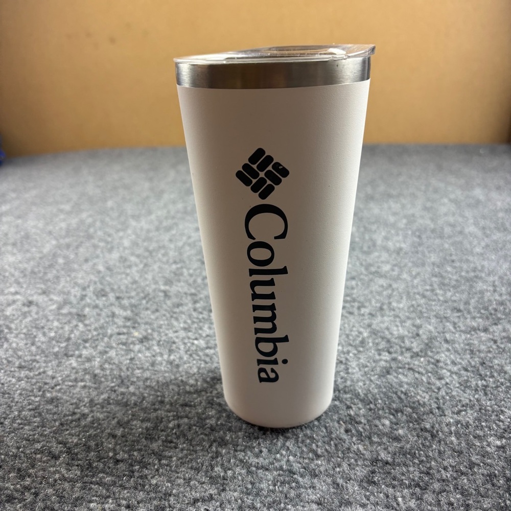 COLUMBIA White/Black/Silver 17oz Vacuum Insulated Stainless Steele Cup w/Lid